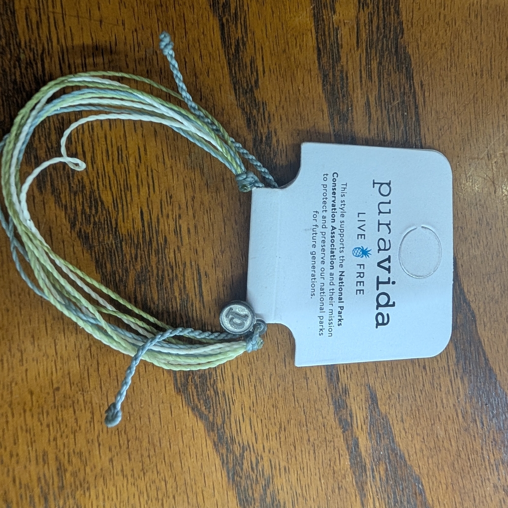 Pura Vida Blue and Green Braided Bracelet